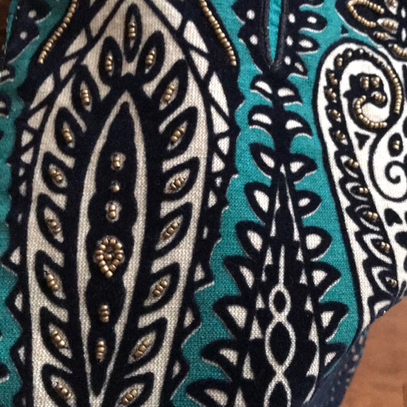 NEW Pier 1 teal beaded table runner boho India - Picture 2 of 6